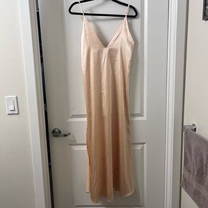 Light champagne satin dress